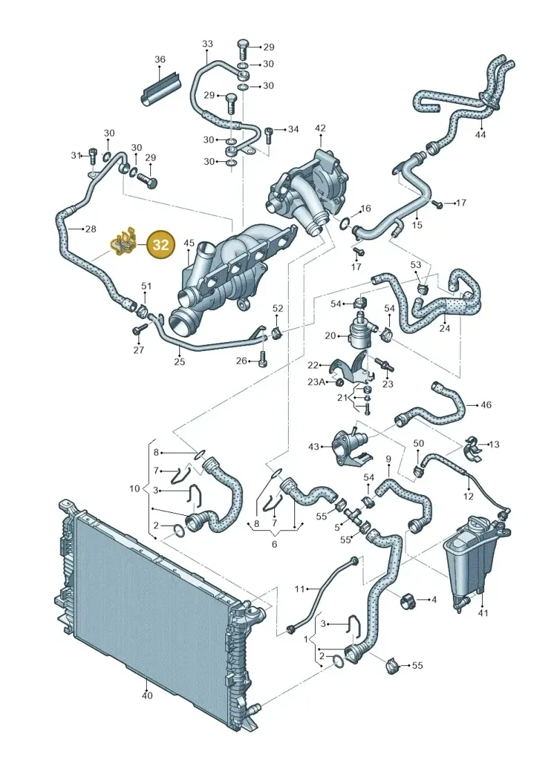 06H115261H — Audi Q5 qu. 2.0 TDI (2012-2017) diagram 724121300, position 32