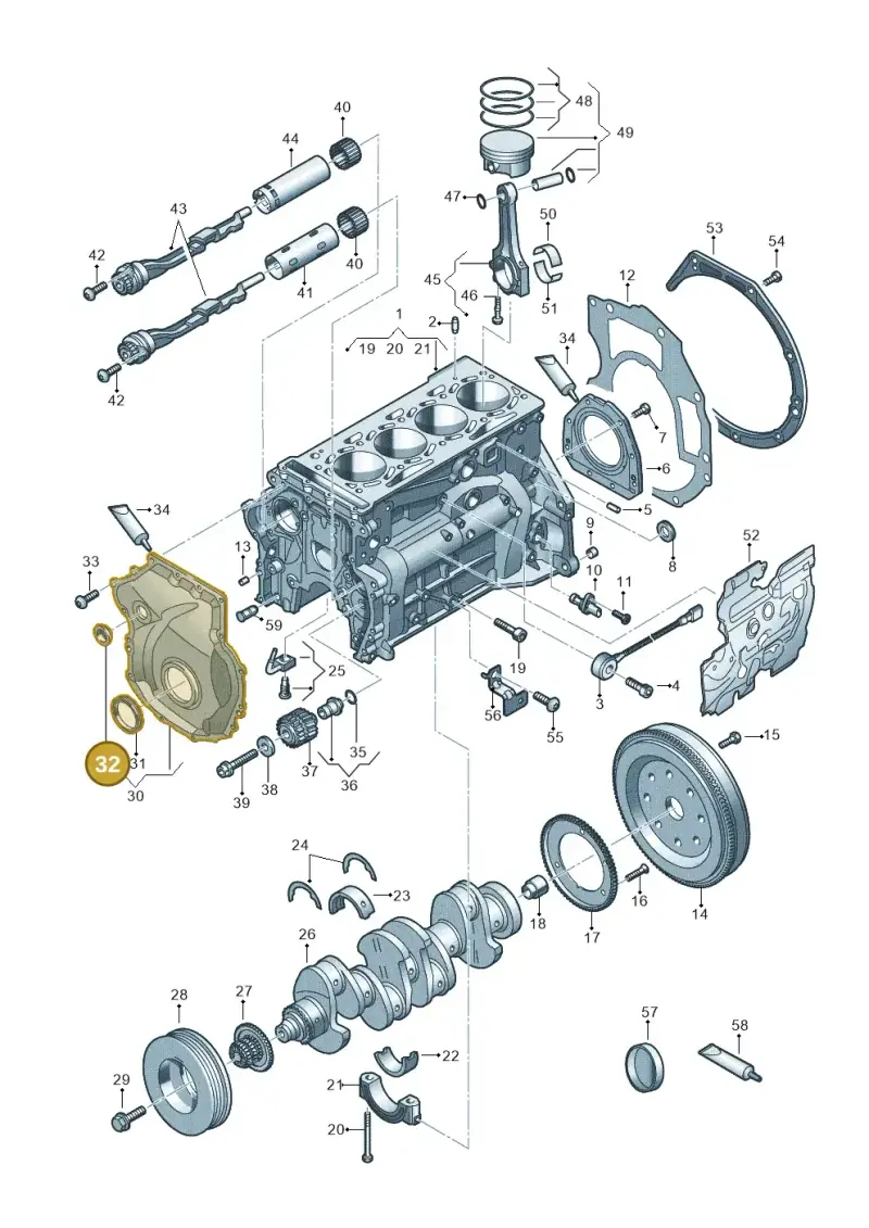 06H115418AA — Audi A3 Sportback (2019-2021) diagram 596103014, position 32