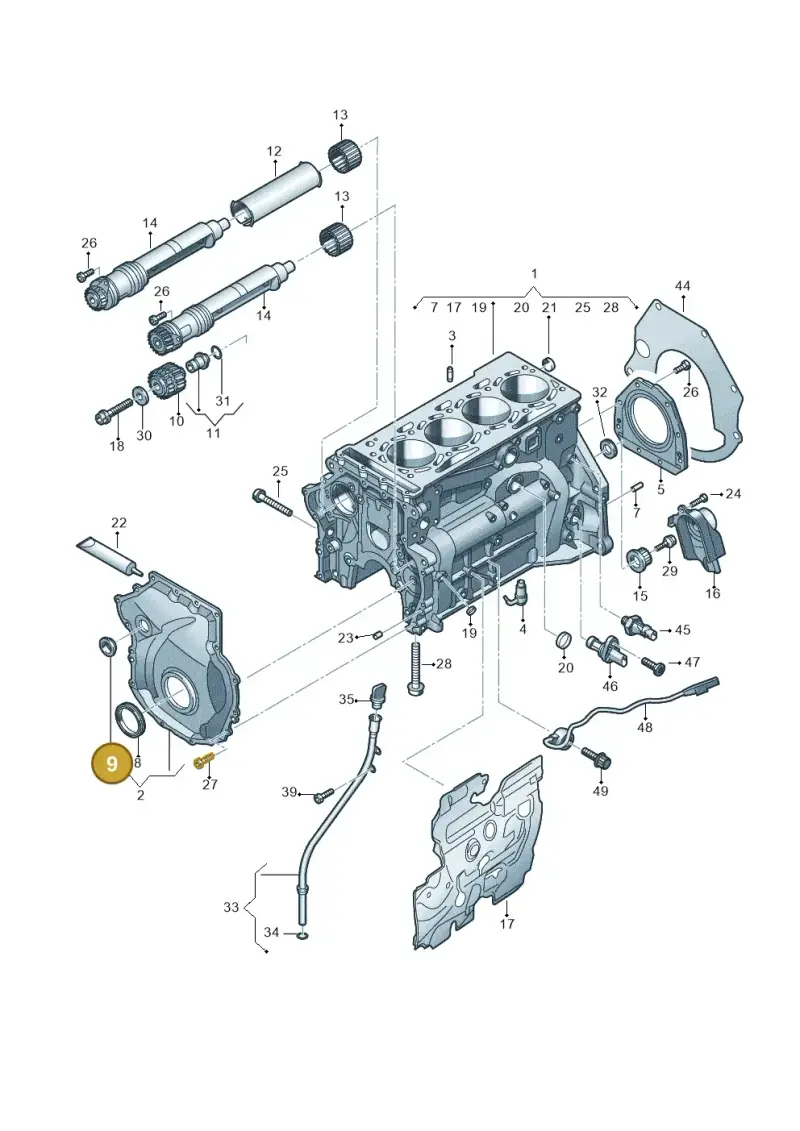 06H115418AA — Audi A3 Sportback (2019-2021) diagram 849103016, position 9