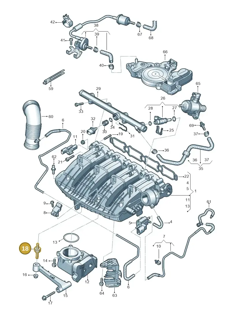 06H121273F — Audi A7 Sportback (2014-2018) diagram 724133040, position 18