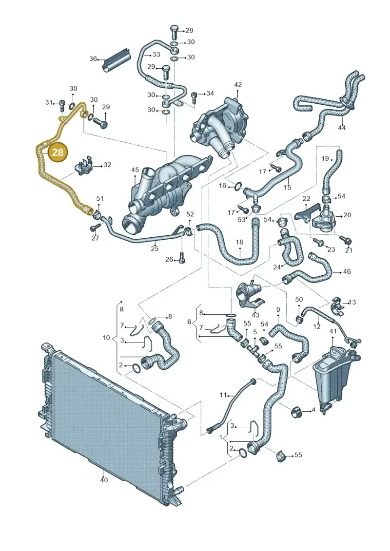06H121492D — Audi A4 Av. Allroad (2008-2016) diagram 636121300, position 28