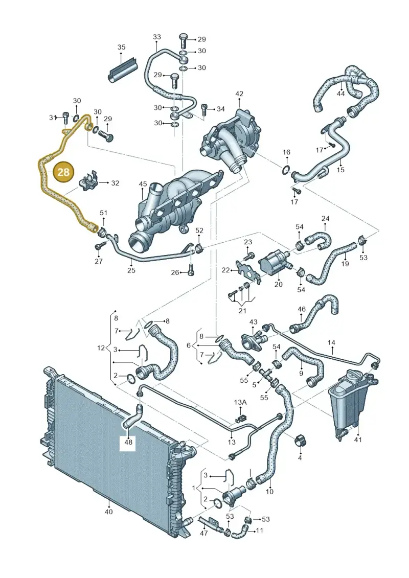 06H121492D — Audi Q5 qu. 2.0 TDI (2012-2017) diagram 647121410, position 28