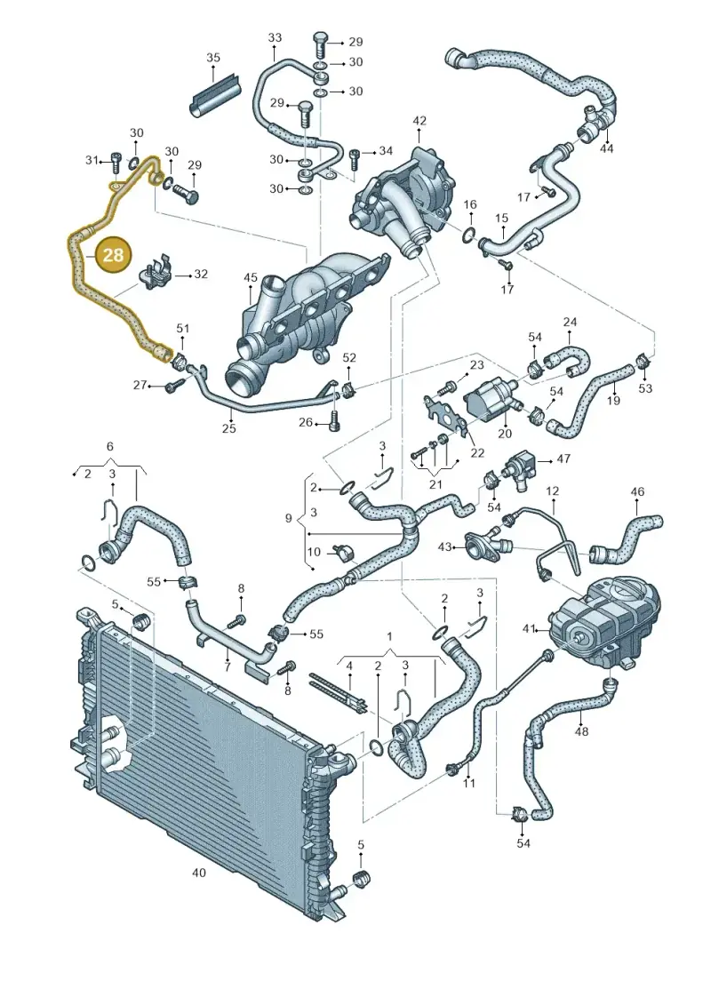 06H121492D — Audi A8L qu. 3.0 TDI (2013-2018) diagram 696121100, position 28