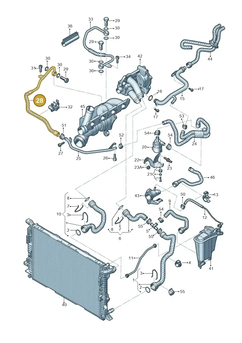 06H121492D — Audi Q5 qu. 2.0 TDI (2012-2017) diagram 724121300, position 28
