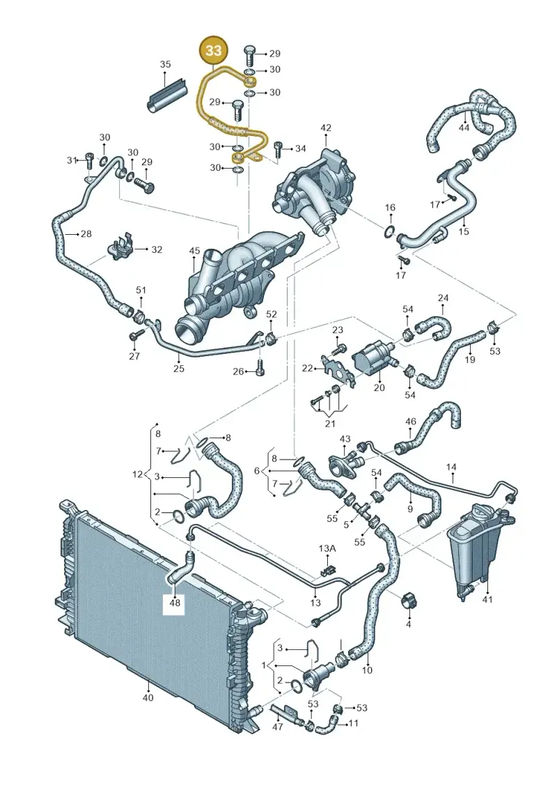 06H121497B — Audi Q5 qu. 2.0 TDI (2012-2017) diagram 647121410, position 33