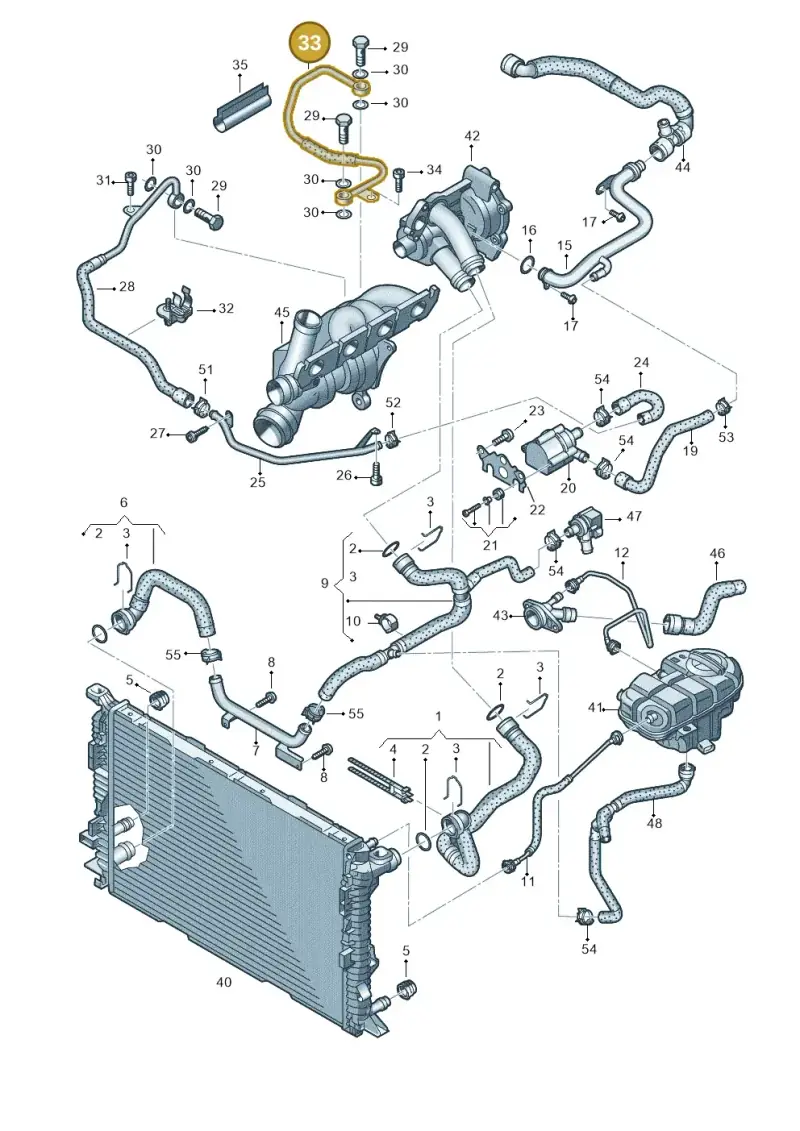 06H121497B — Audi A8L qu. 3.0 TDI (2013-2018) diagram 696121100, position 33