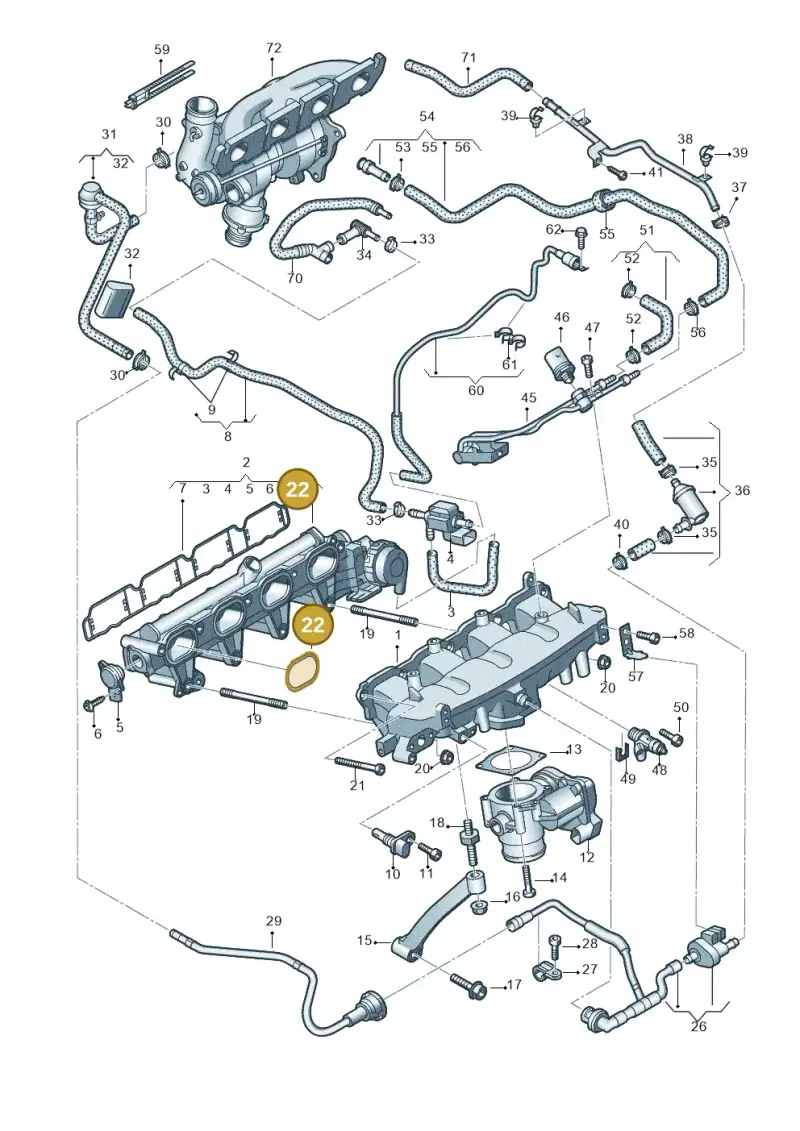 06H129717A — Audi Q5 qu. 2.0 TDI (2012-2017) diagram 736133220, position 22