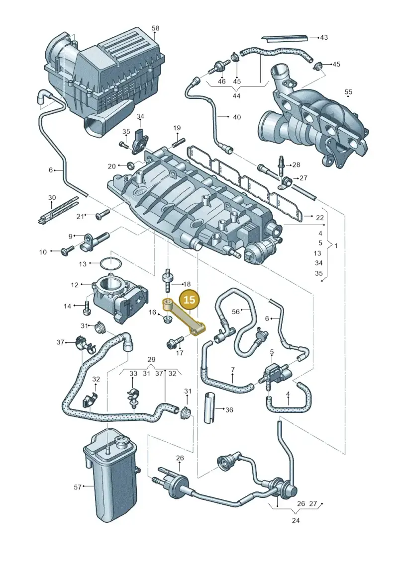 06H129723K — Audi Q3 2.0 TDI (2014-2019) diagram 728133220, position 15