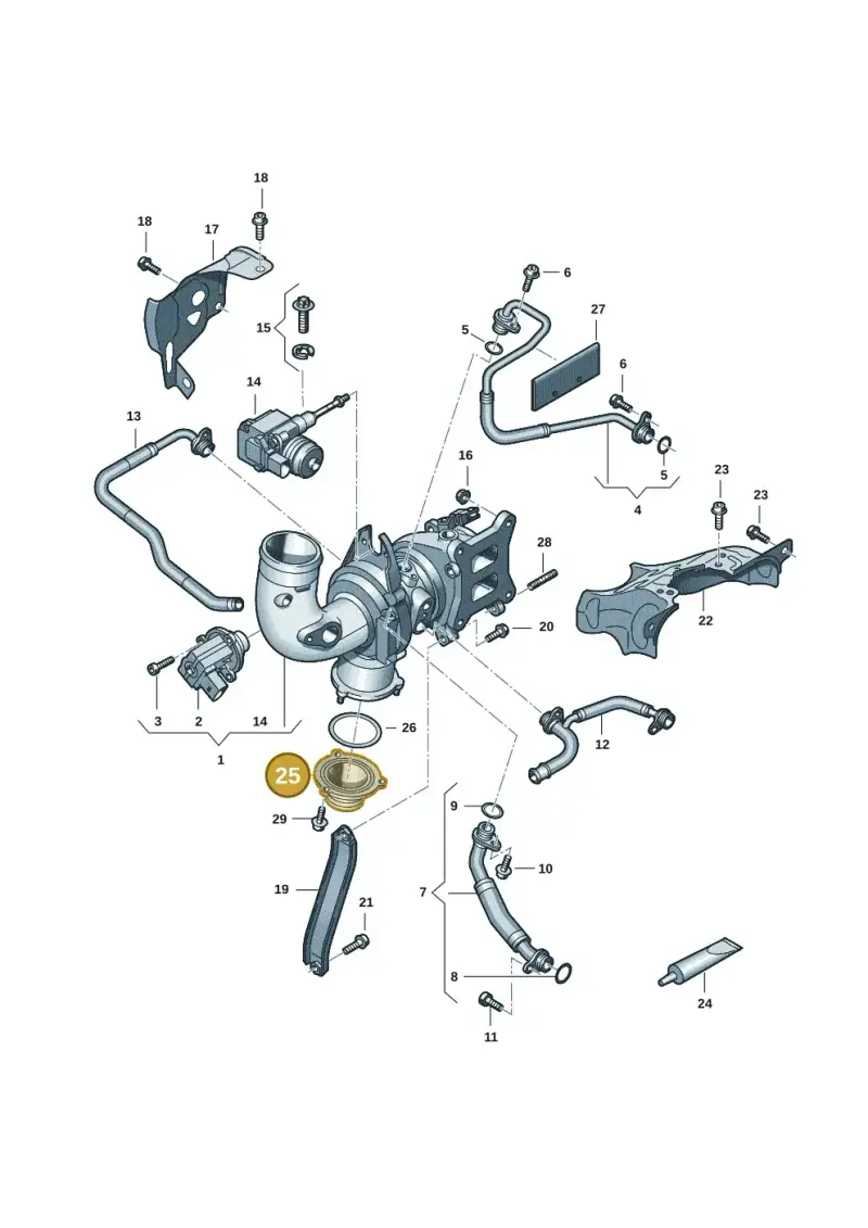 06H131111 — Audi A5 Cabrio 2.0 (2016-2018) diagram 848145201, position 25