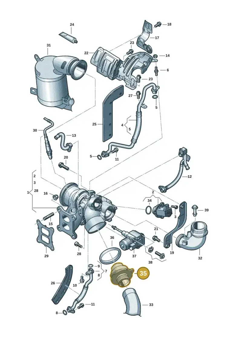 06H131111 — Audi A3 Sportback (2016-2020) diagram 890145641, position 35