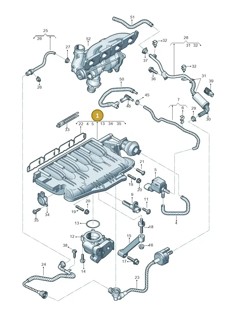 06H133201AP — Audi Q5 qu. 2.0 TDI (2012-2017) diagram 647133380, position 1