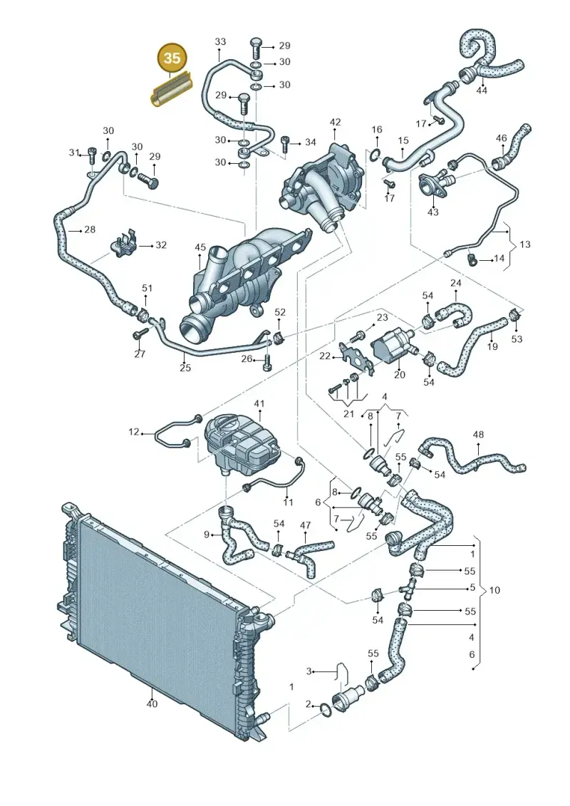 06H133833 — Audi A6 2.0 tdi (2010-2015) diagram 717121350, position 35
