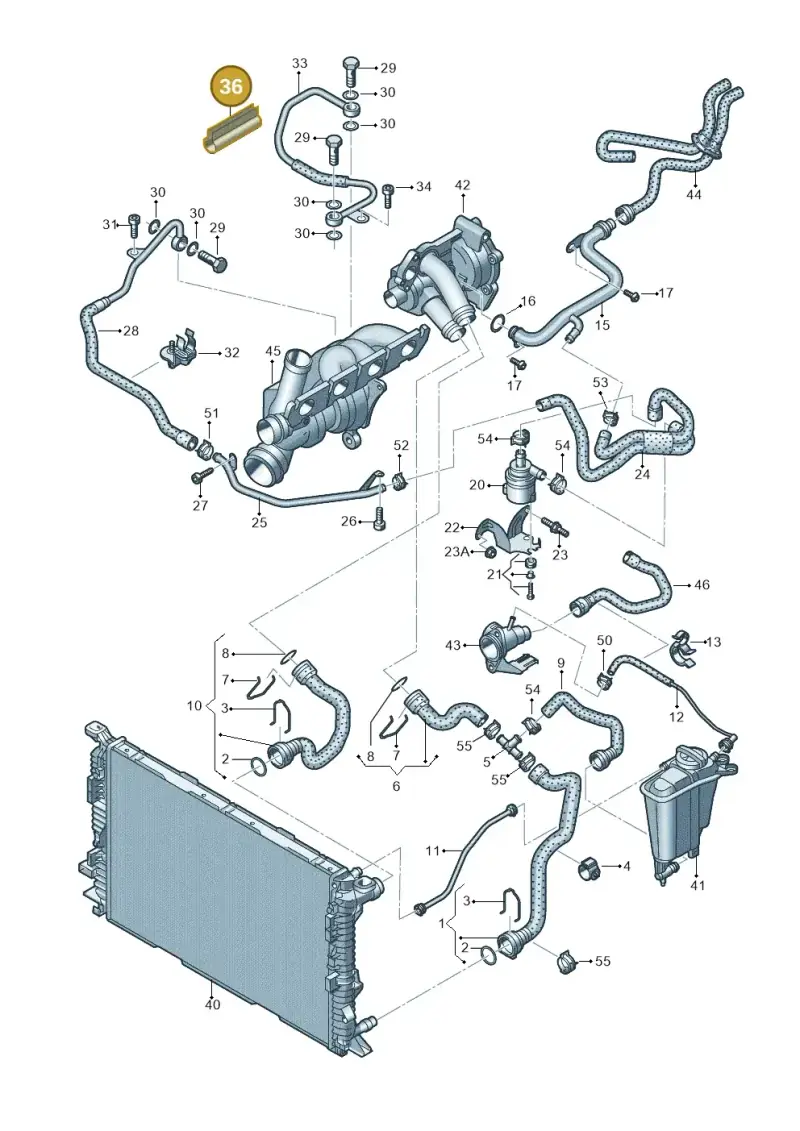 06H133833 — Audi Q5 qu. 2.0 TDI (2012-2017) diagram 724121300, position 36