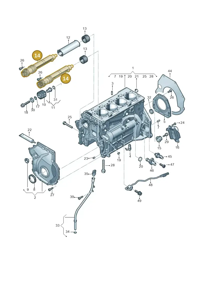 06H198205BF — Audi Q5 (2016-2020) diagram 848103120, position 14
