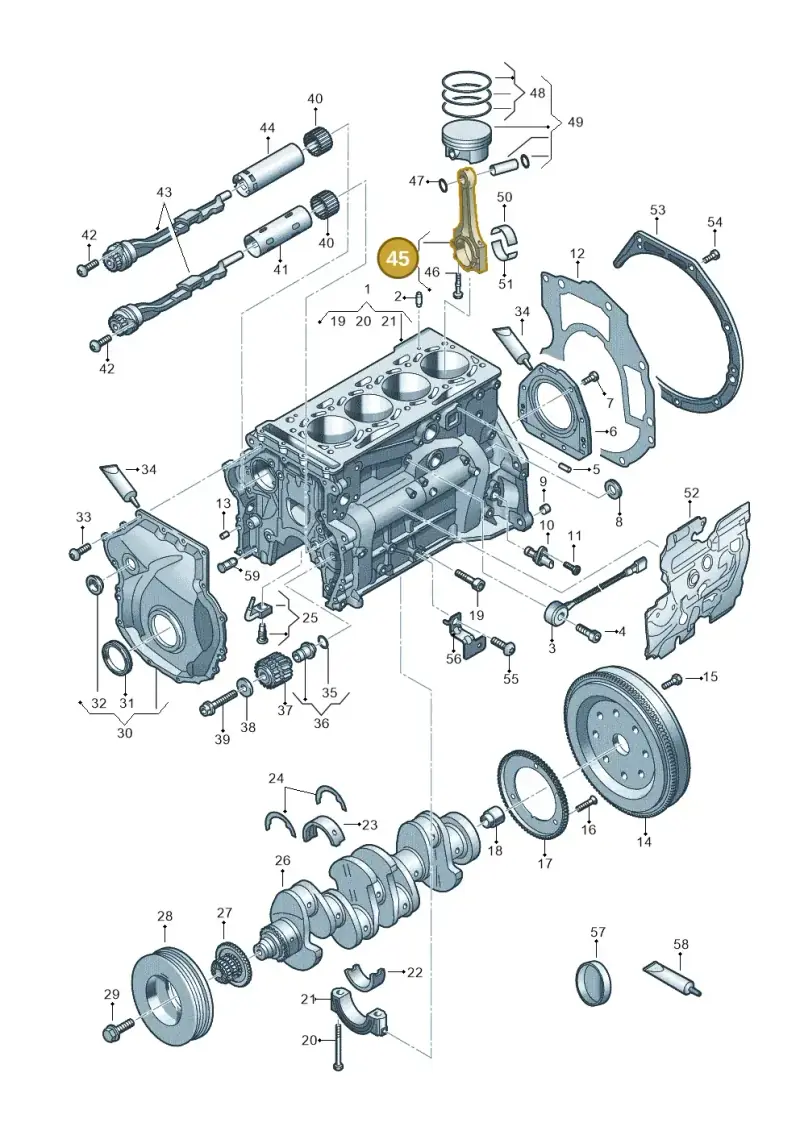 06H198401D — Audi A3 Sportback (2019-2021) diagram 596103014, position 45