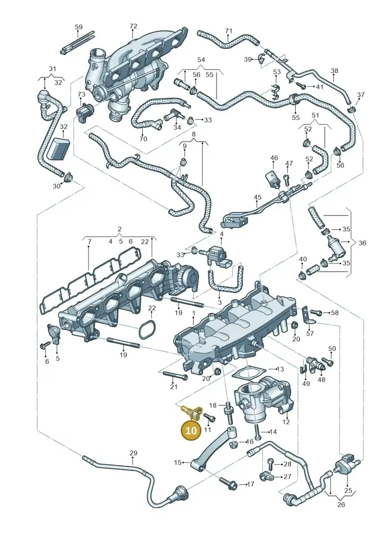 06H905379 — Audi A4                08> (2007-) diagram 636133380, position 10