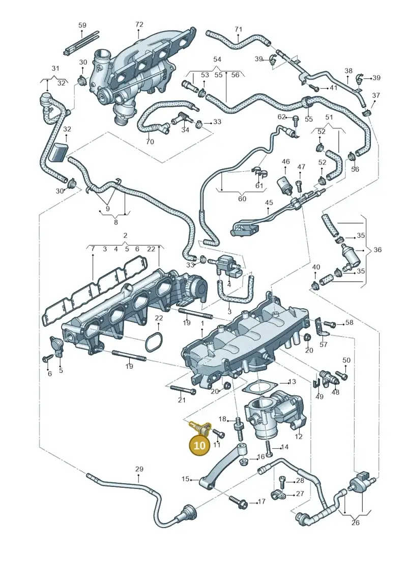 06H905379 — Audi Q5 qu. 2.0 TDI (2012-2017) diagram 736133220, position 10