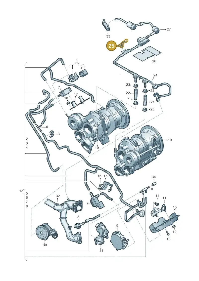 06H906052A — Audi A6 2.0 (2018-) diagram 438133520, position 25