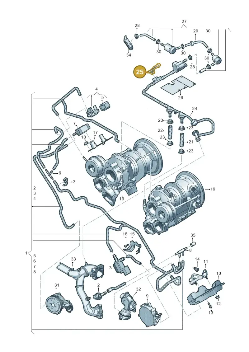 06H906052A — Audi RS4 Avant (2017-) diagram 847133052, position 25