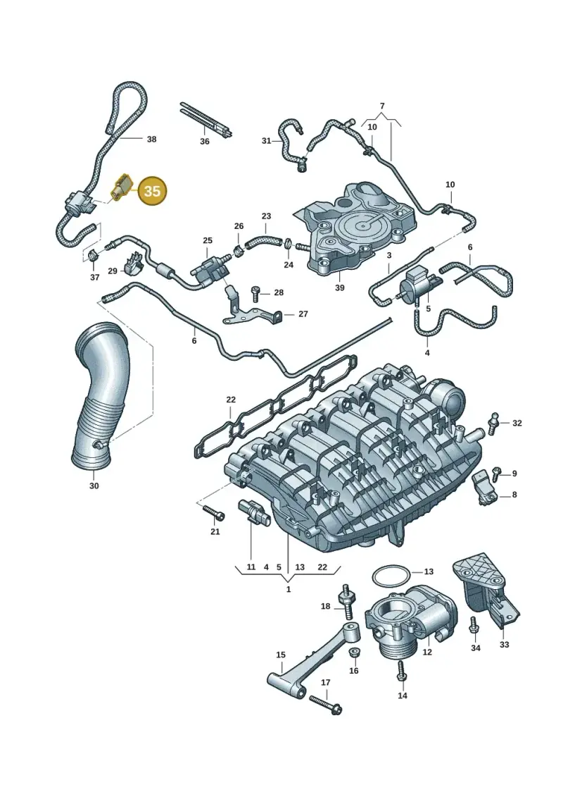 06H906052A — Audi Q5 (2016-2020) diagram 896133016, position 35