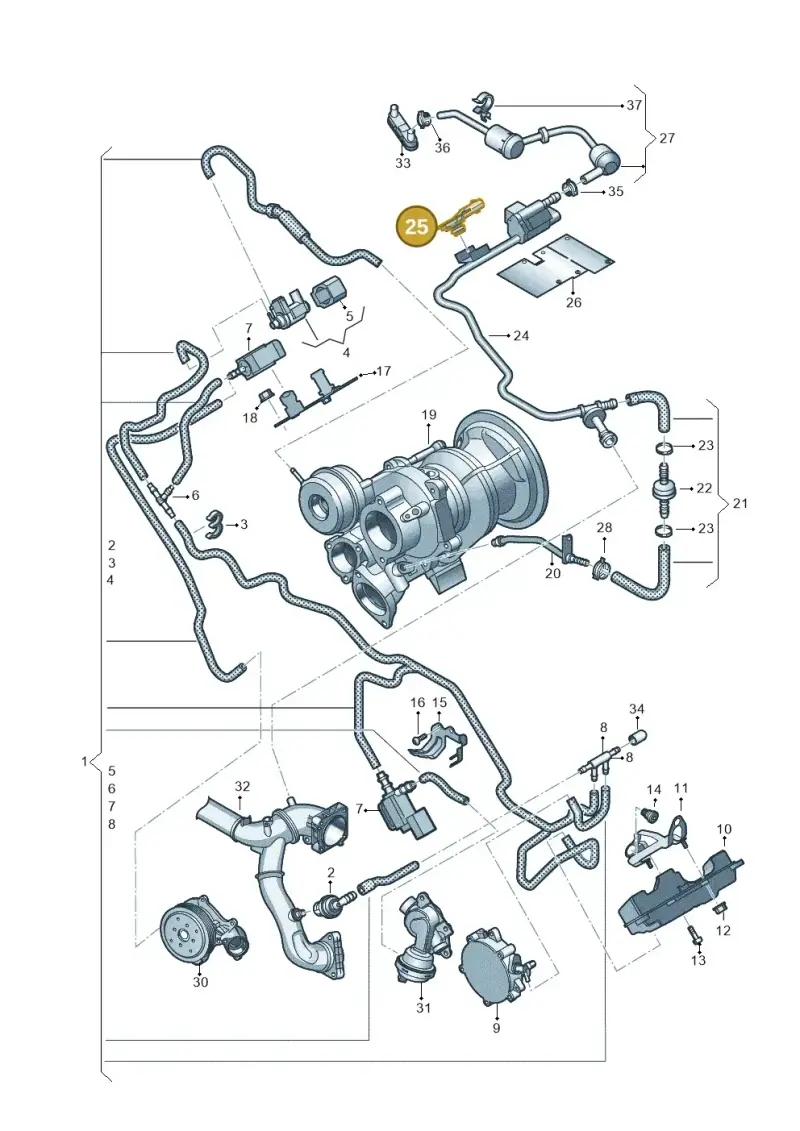 06H906052A — Audi A6 2.0 (2018-) diagram 897133520, position 25