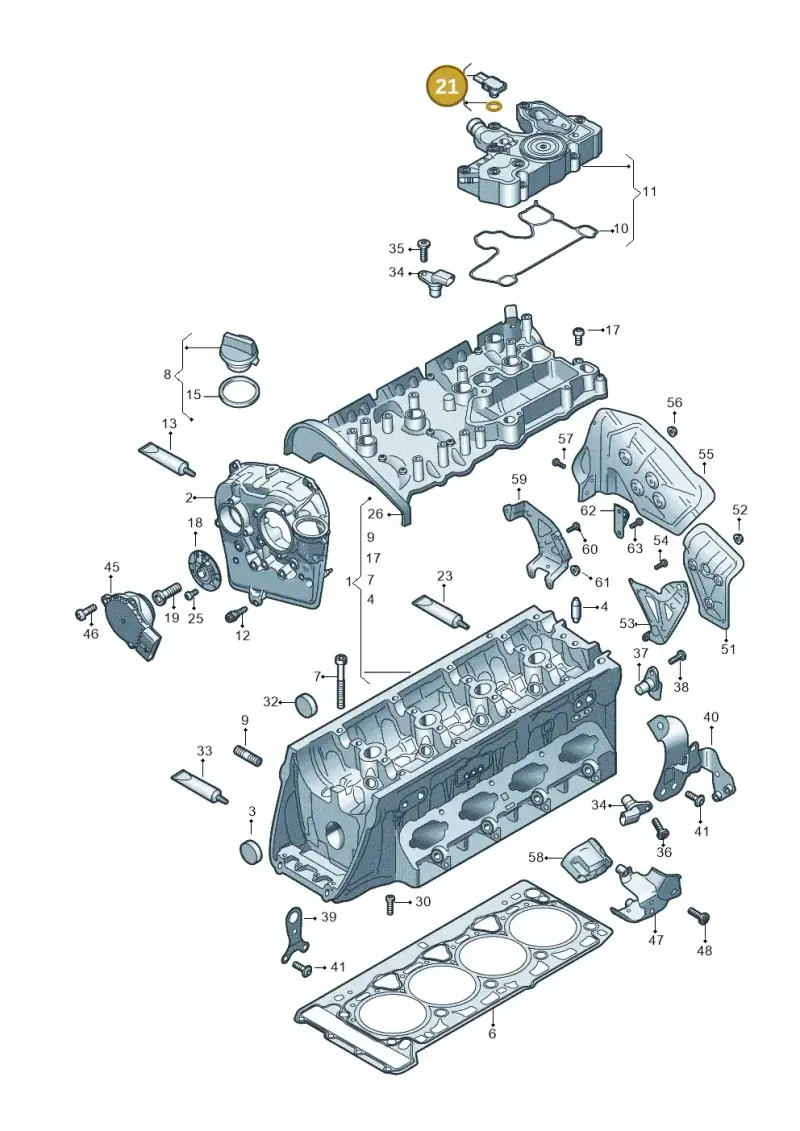 06H906052D — Audi A5 Limo 2.0 (2024-) diagram 849103000, position 21