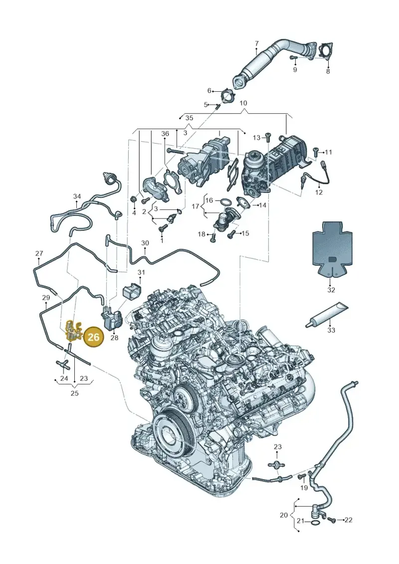 06H906283B — Audi Q8 Quattro 3,0 (2018-) diagram 896131060, position 26