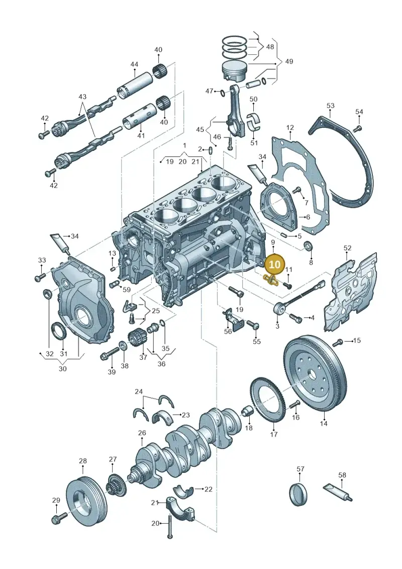 06H906433E — Audi A3 Sportback (2019-2021) diagram 596103014, position 10