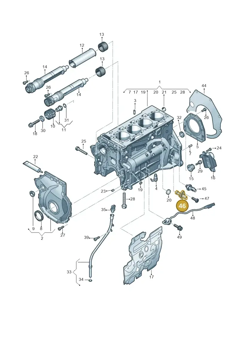 06H906433E — Audi A3 Sportback (2019-2021) diagram 849103016, position 46