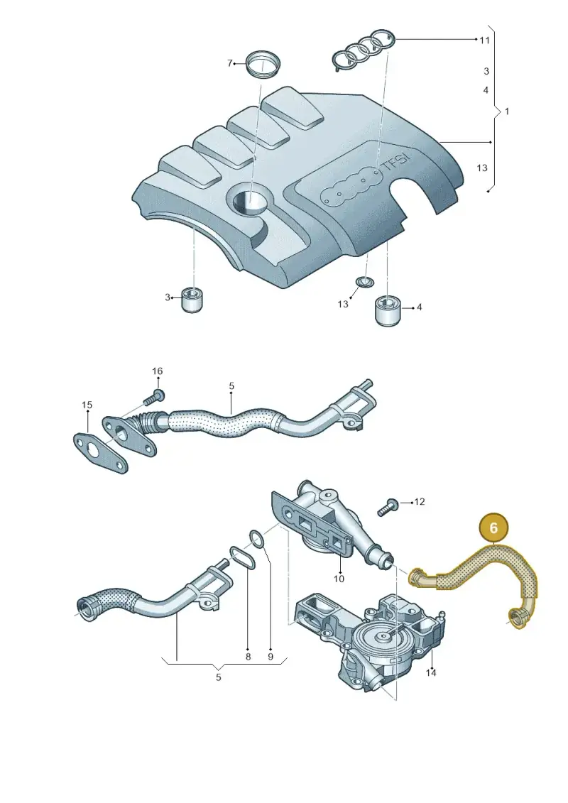 06J103221 — Audi A5 Sportback (2011-2017) diagram 638103350, position 6