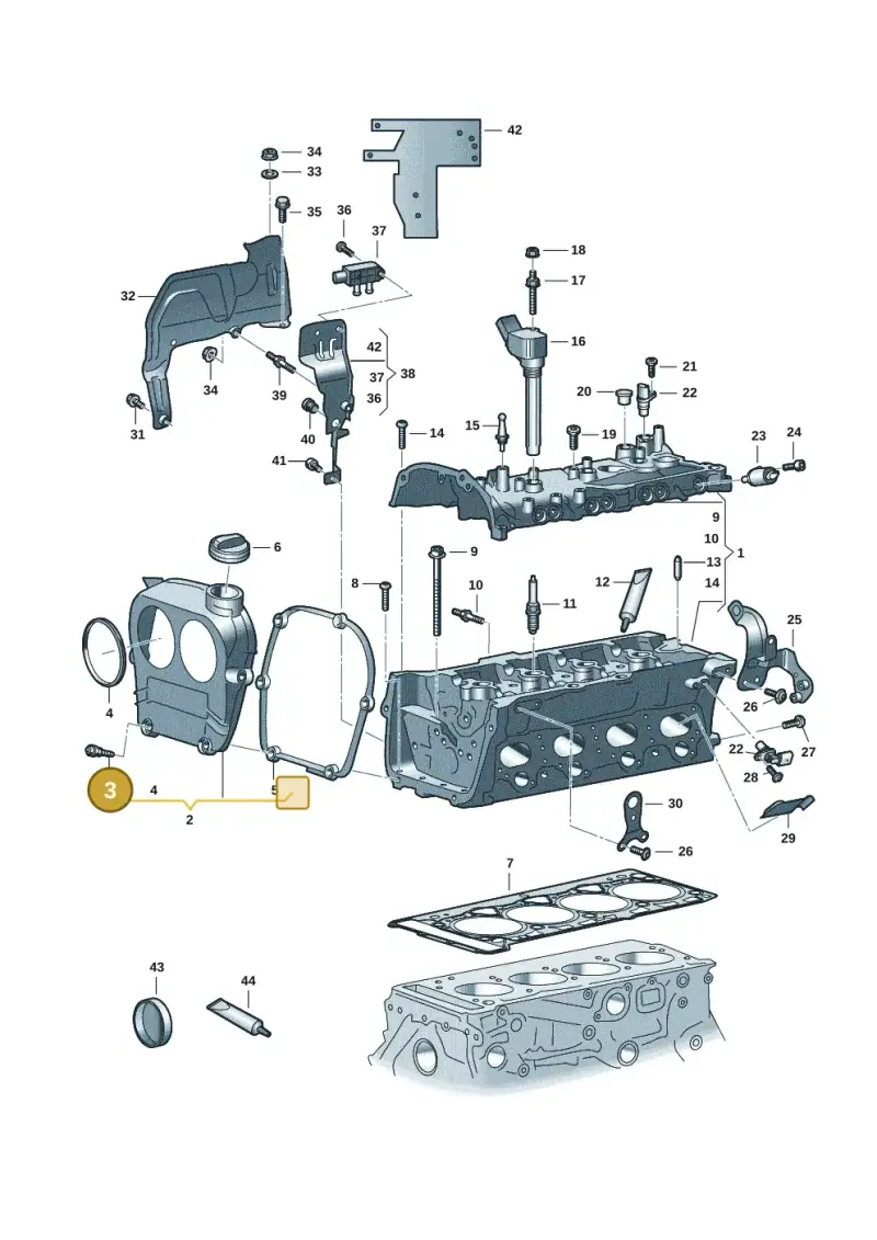 06J103831 — Audi A3 Sportback (2019-2021) diagram 596103034, position 3