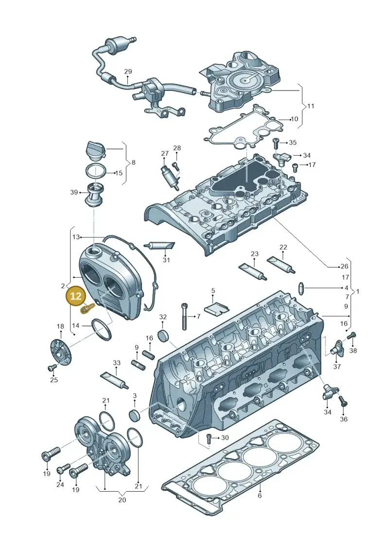 06J103831 — Audi A6 2.0 (2018-) diagram 896103270, position 12