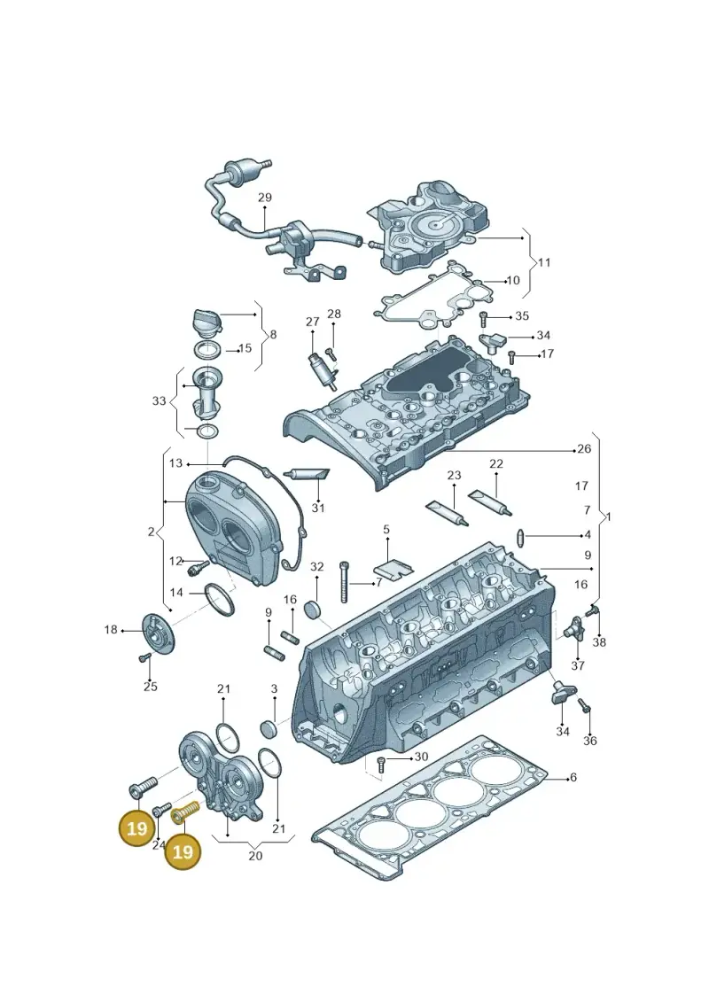 06J109257M — Audi Q3 2.0 (2019-) diagram 889103500, position 19