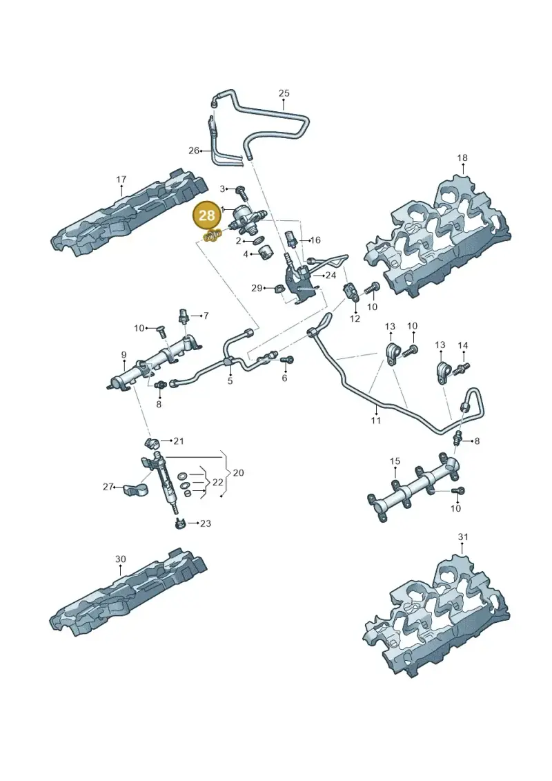 06J127065C — Audi A6 2.0 (2018-) diagram 849133540, position 28