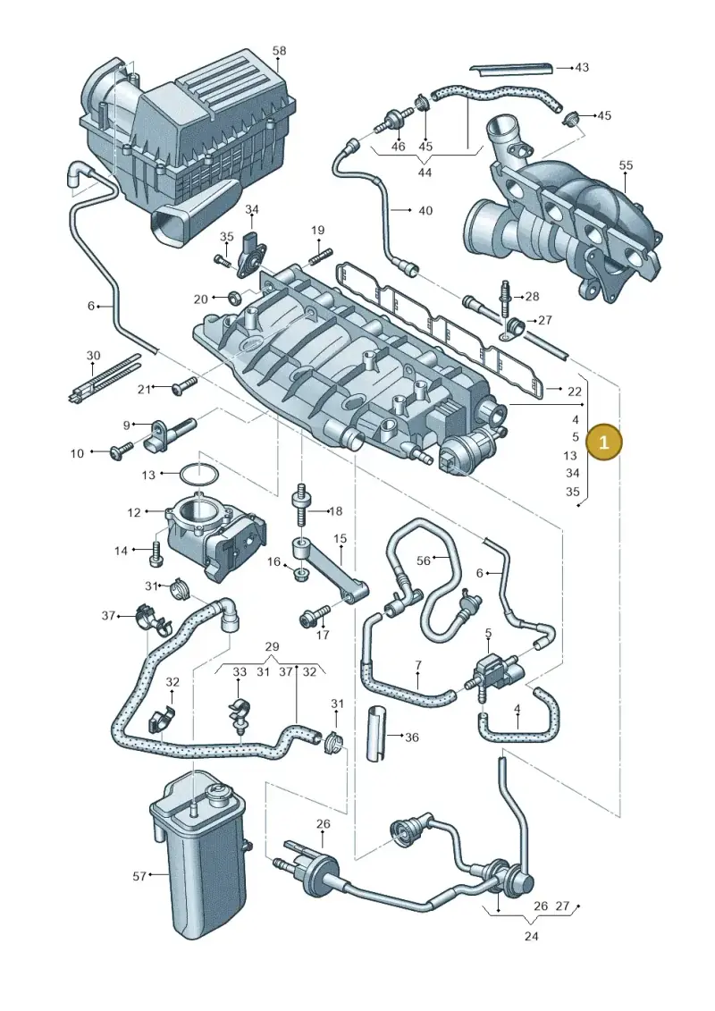 06J133201BH — Audi Q3 2.0 TDI (2014-2019) diagram 728133220, position 1