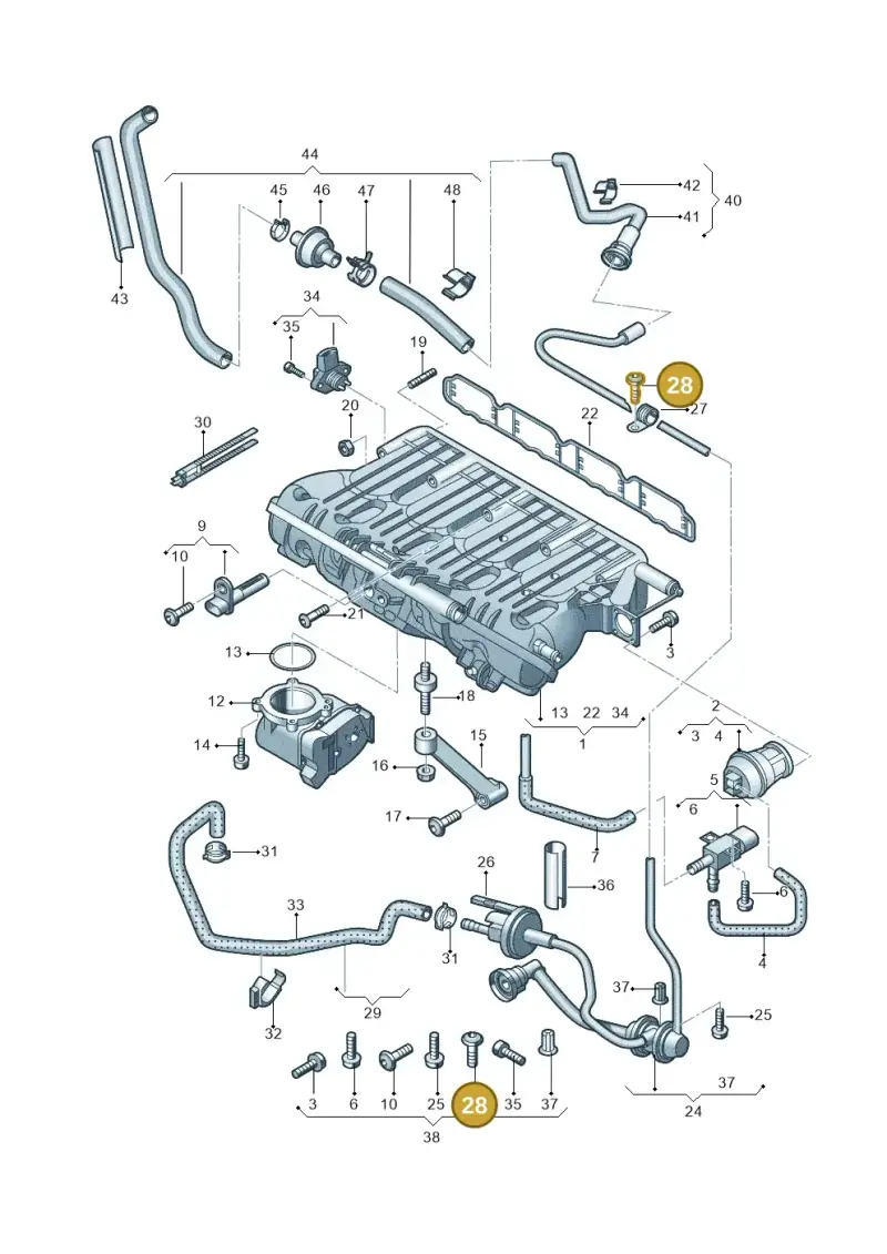 06J198212A — Audi A3 Sportback (2008-2013) diagram 617133250, position 28