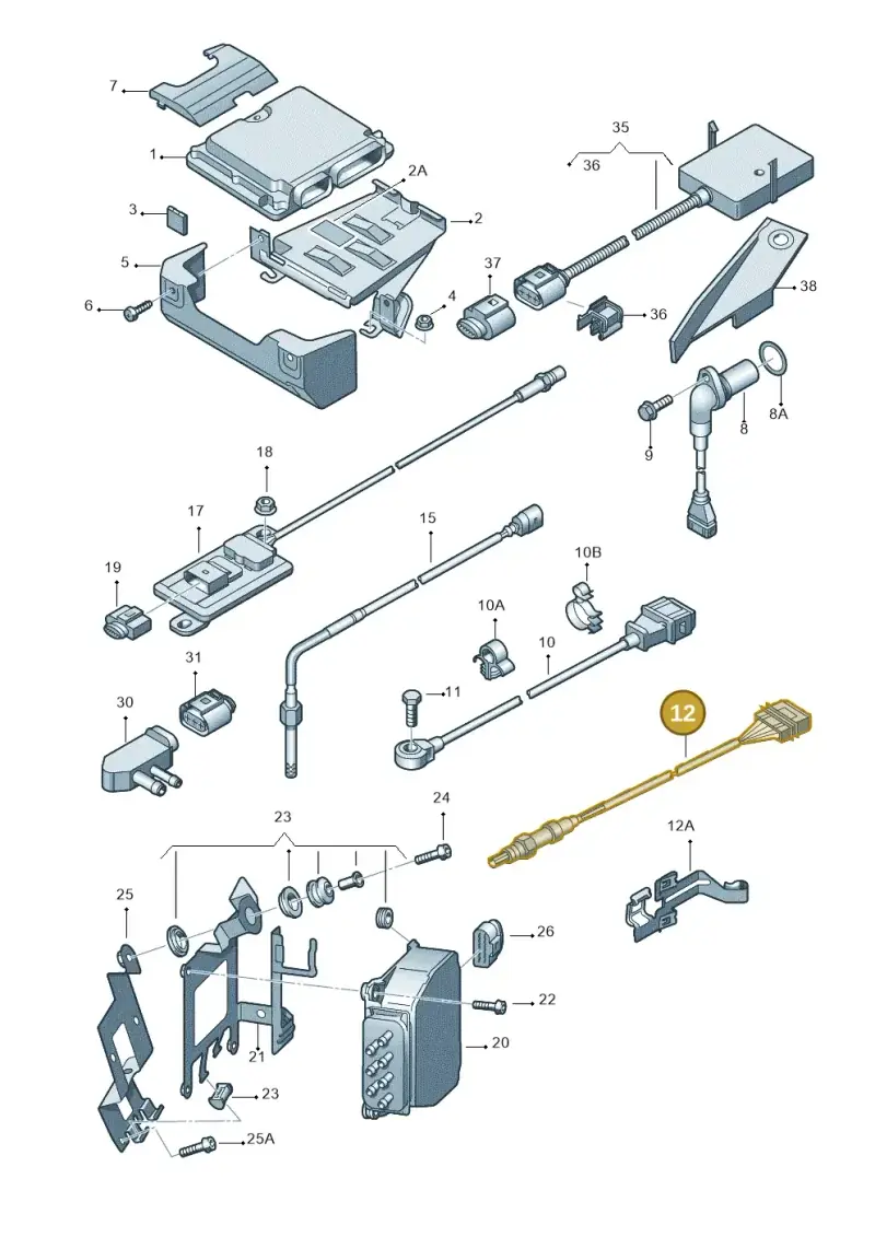 06J906262AA — Audi A3 Sportback (2008-2013) diagram 412906000, position 12