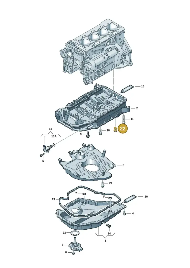 06K103035 — Audi A3 Sportback (2019-2021) diagram 597103022, position 22