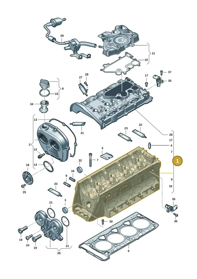 06K103063CM — Audi Q7 qu. 3.0 TDI (2015-2019) diagram 863103501, position 1