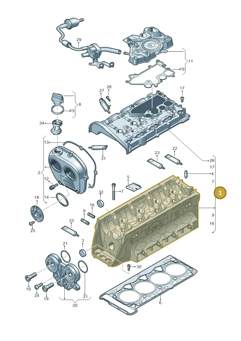 06K103063CM — Audi Q8 Quattro 3,0 (2018-) diagram 863103500, position 1