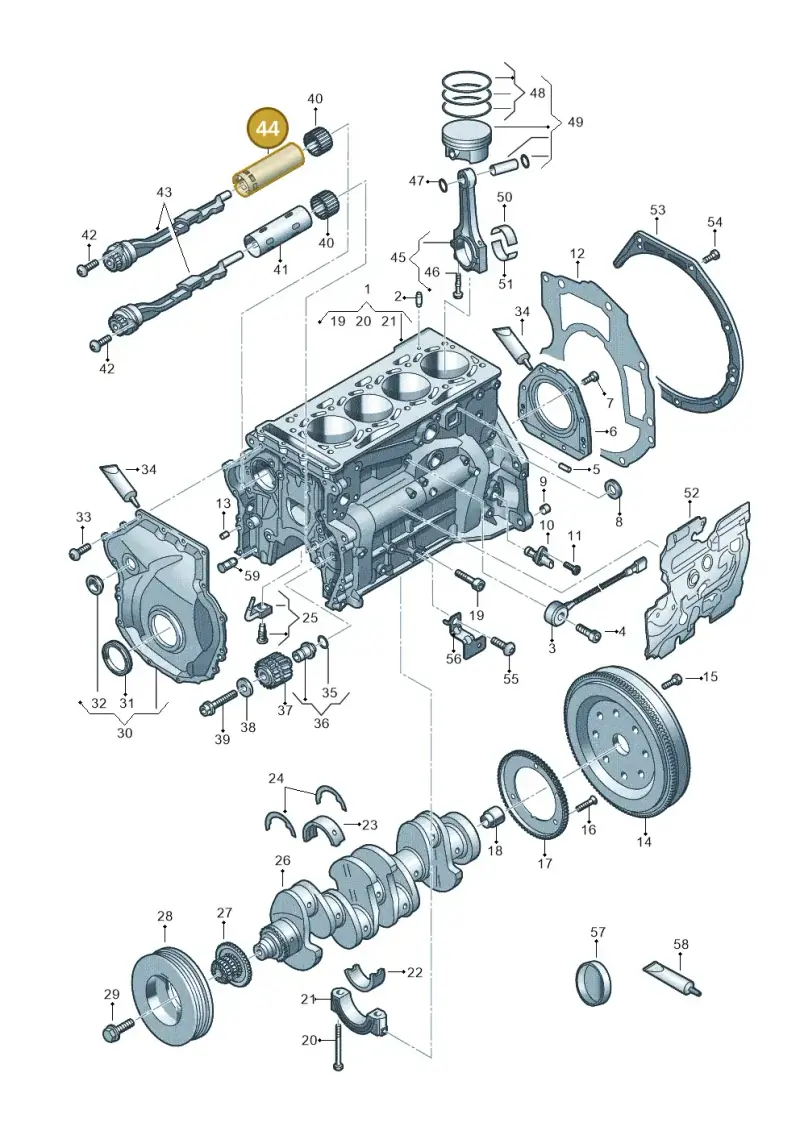 06K103199T — Audi A3 Sportback (2019-2021) diagram 596103014, position 44