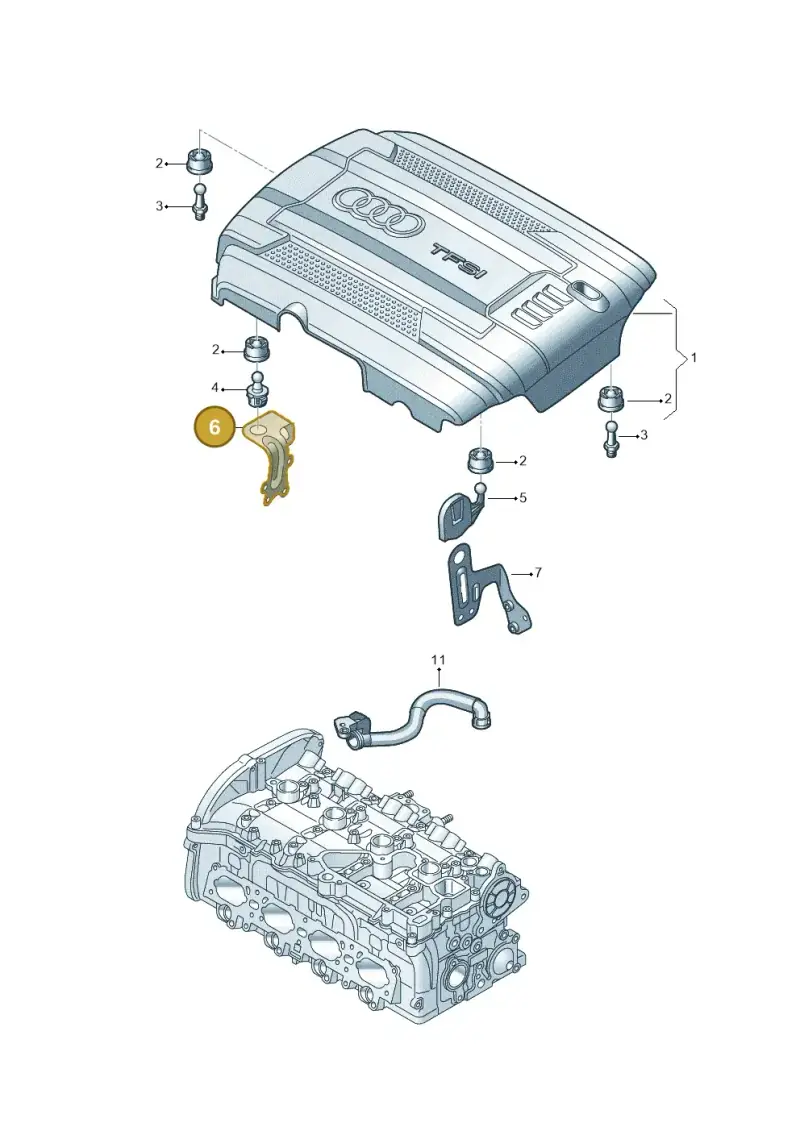 06K103390F — Audi Q3 quattro (2018-2019) diagram 745103420, position 6