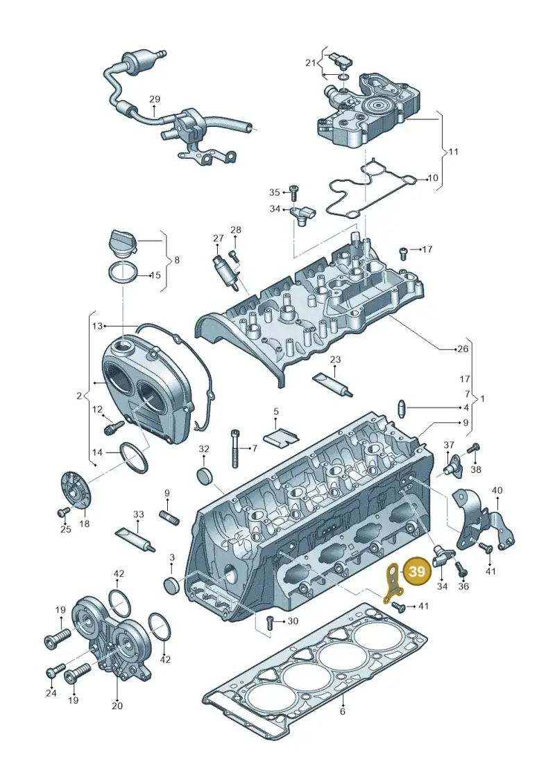 06K103390F — Audi A3 Sportback (2019-2021) diagram 849103031, position 39