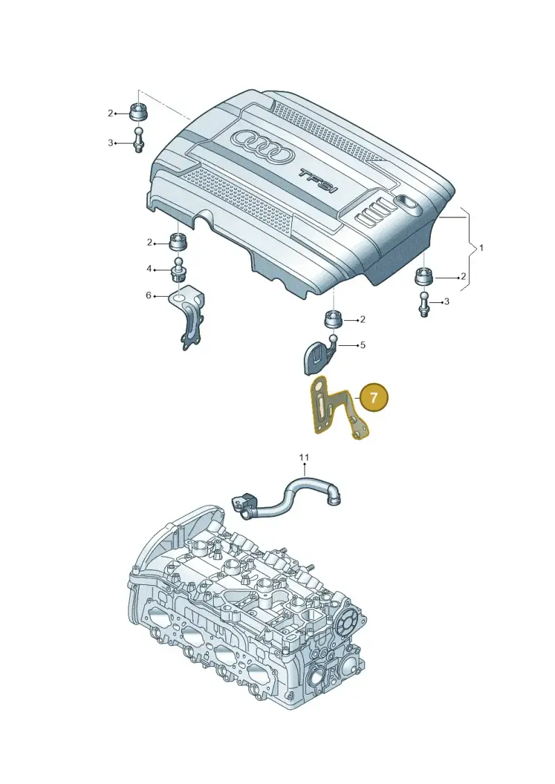 06K103392F — Audi Q3 quattro (2018-2019) diagram 745103420, position 7
