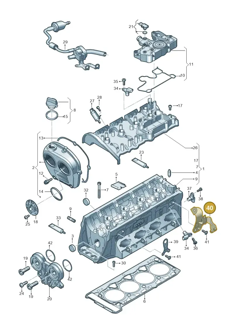 06K103392F — Audi A3 Sportback (2019-2021) diagram 849103031, position 40