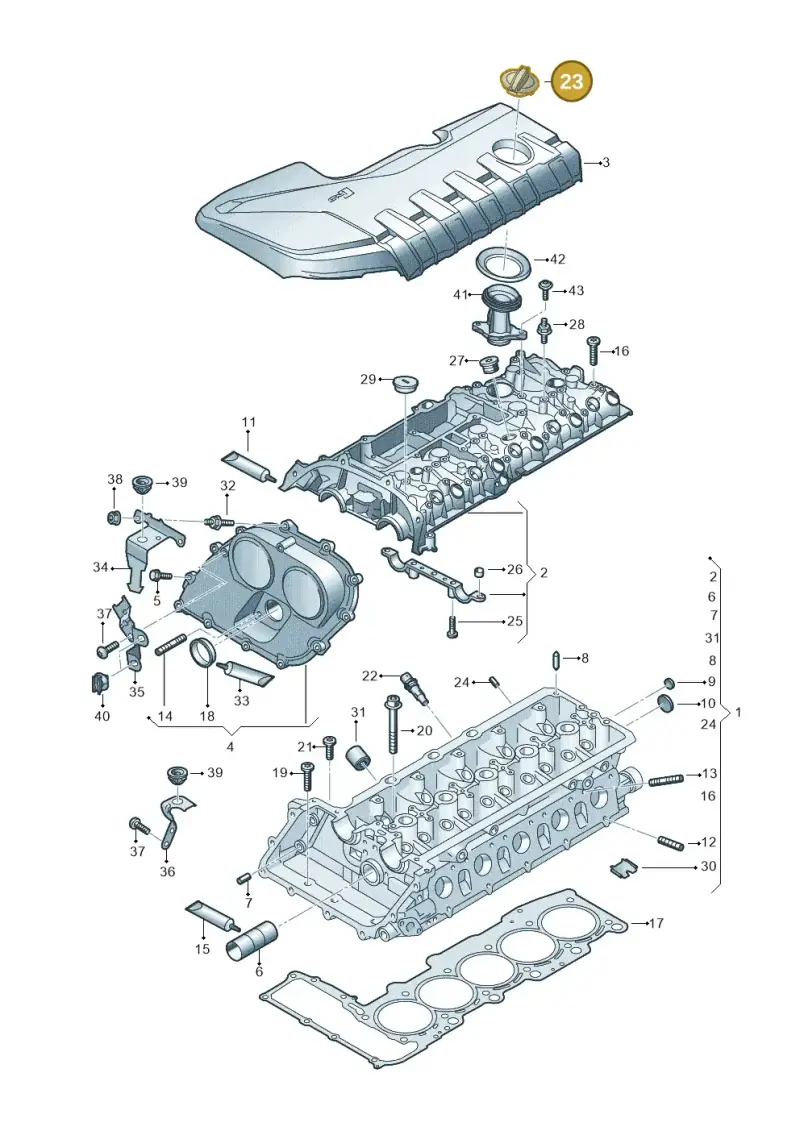 06K103485D — Audi RSQ3 Sportback (2019-2024) diagram 898103300, position 23