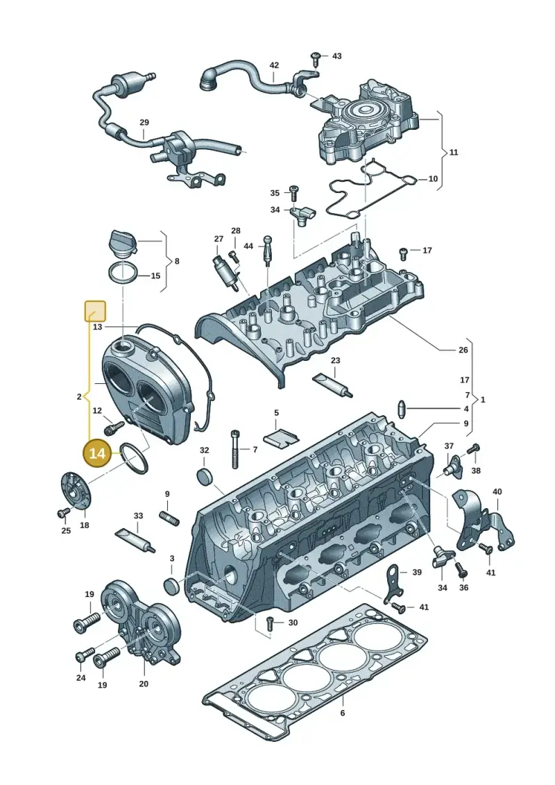 06K103583 — Audi A3 Sportback (2019-2021) diagram 596103035, position 14