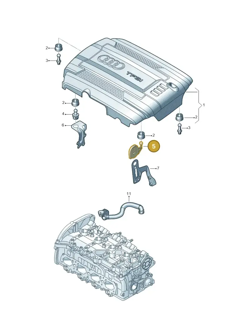 06K103733C — Audi Q3 quattro (2018-2019) diagram 745103420, position 5