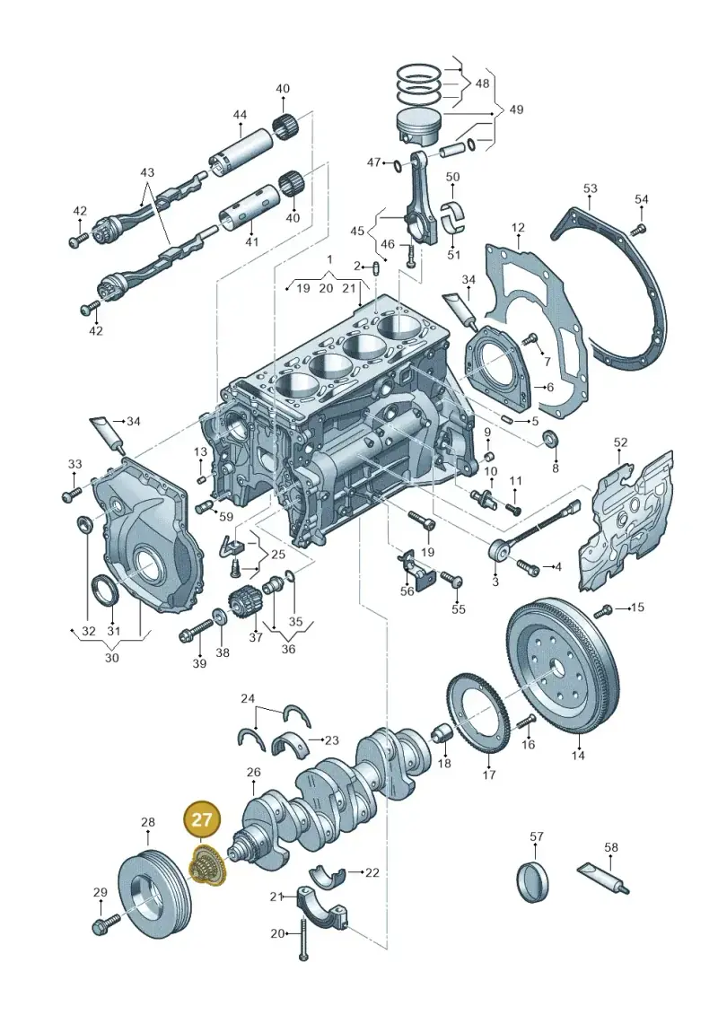 06K105209D — Audi A3 Sportback (2019-2021) diagram 596103014, position 27