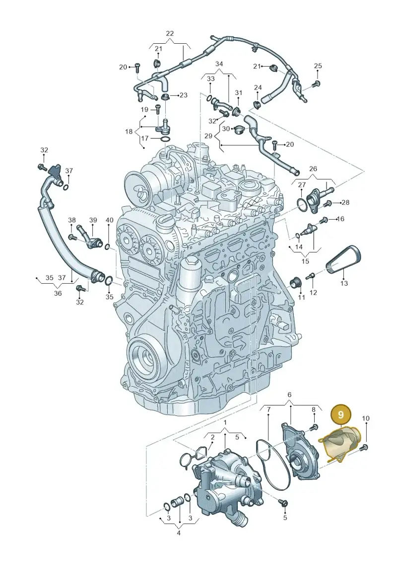 06K109121E — Audi A3 Sportback (2019-2021) diagram 596121145, position 9